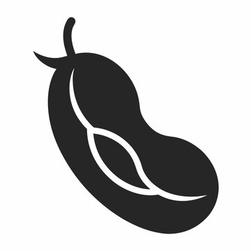 Cannellini Bean Silhouette icon on white background