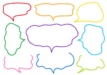 クレヨン素材　手描きのふきだしセット