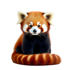 Obraz premium Charming Red Panda Sitting Cutely Adorable Arboreal Mammal Endangered Species