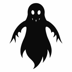 Scary ghost vector icon on white background.