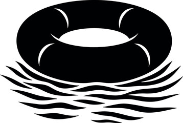 Inner tube vector black silhouette print design