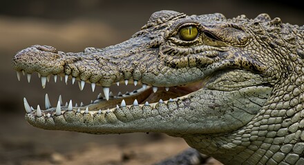 Obraz premium Close-up of a Crocodile's Head