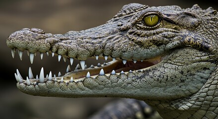 Obraz premium Close-up of a Crocodile's Head