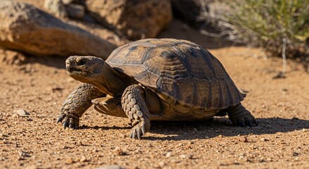 Fototapeta premium Desert Tortoise in its Natural Habitat