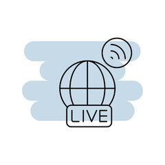 worldwide line icon with white background vector stock illustration