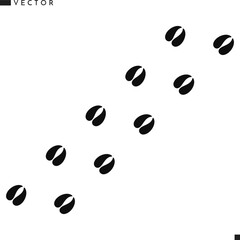 European bison footprints vector. Cattle footprints 