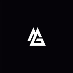 Initial Letter GM MG Logo Design with Modern Minimal Style.