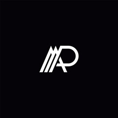 Initial Letter MP PM Logo Design with Modern Minimal Style.