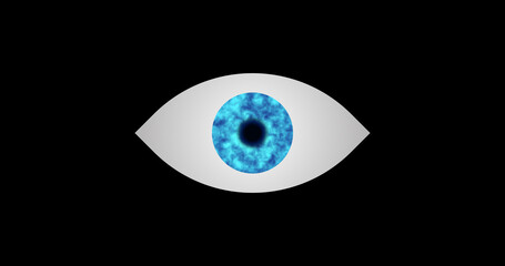 Animated minimalistic design Eye. Animated eyes for Sale, Social Networks, Marketing, and Cartoon. Minimalistic design Eye in cool colors with copy space.