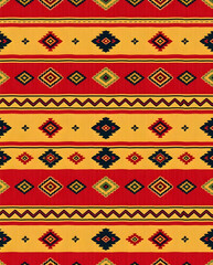 Structured Bedouin Sadu textile with desert-inspired hues and tribal elegance. 