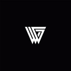 Initial Letter GW WG Logo Design with Modern Minimal Style.