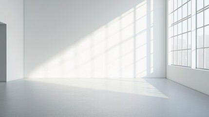 Bright minimalist living room with clean modern furniture and soft natural light, embodying serene Scandinavian simplicity.