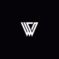 Initial Letter WV VW Logo Design with Modern Minimal Style.
