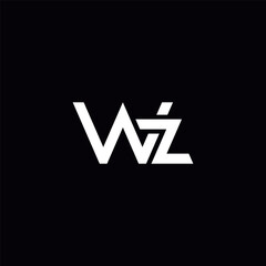 Initial Letter WZ ZW Logo Design with Modern Minimal Style.
