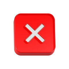 Obraz premium cross cancel delete error symbol 3d rendering