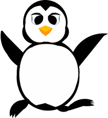 Illustration of a cute penguin animal character