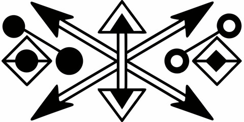 Vector illustration of a playing cards set with black arrow design