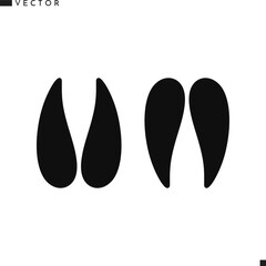 Deer footprint icon. Animal footprint vector