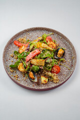 Salad with vegetables and dressing