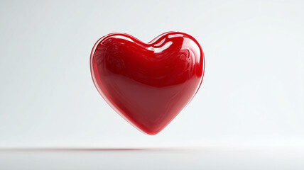 Fototapeta premium Red heart on a white background.