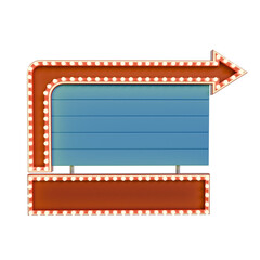 3d render Retro light box billboard template, promotional arrow banner ads and Cinema light frame.