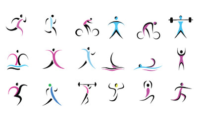 Dynamic Human Forms Active Lifestyle vector