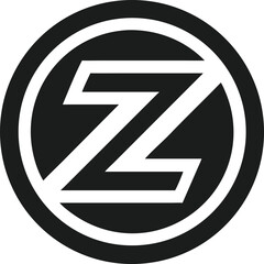 Modern abstract letter z logo design inside a circular frame for brand identity