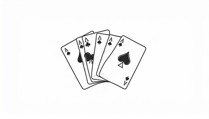 Obraz premium Hand drawn illustration graphic of a set of cards.