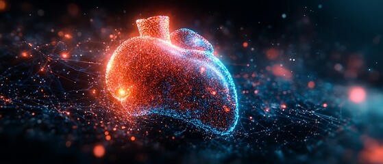 Abstract glowing heart graphic