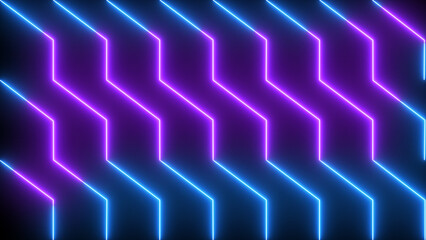 Neon design line animation for greetings, advertisements, nightclubs, and event celebrations. Cool neon design line animation on a black background. Technology video material animation.