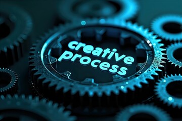 Big Gear says "creative process" among blue and black gears