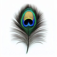 Obraz premium The intricate design of black feathers on a peacock feather.