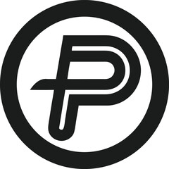 Minimalist logo design featuring abstract letter p within a circular frame concept