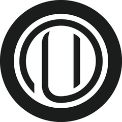 Minimal abstract letter o silhouette within a circle symbolizing modern logo design