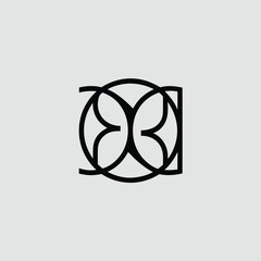 Abstract geometric logo design featuring intertwined shapes and stylized lines