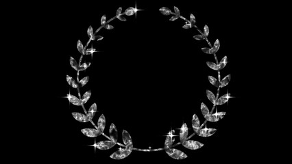 Laurel wreaths award with copy space. Gold award animation for Sale, Social Networks, Marketing, and scenes. Golden Award wreath Animation. Awards ceremony background with copy space.