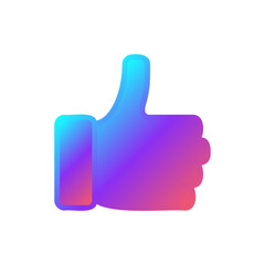 Purple Thumbs Up Icon Vector – Like Symbol Isolated Illustration on White Background