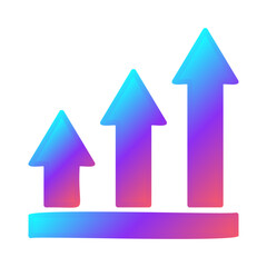 purple vector arrows icon set growth strategy concept