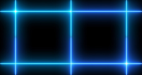 Neon design line animation for greetings, advertisements, nightclubs, and event celebrations. Cool design line animated on a black background. 4K Technology video material animation.