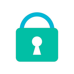 2D Vector Lock Icon – Secure Padlock Button Isolated on White Background for Privacy and Security Concepts