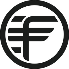 Minimalistic logo design with abstract letter f in a circular shape