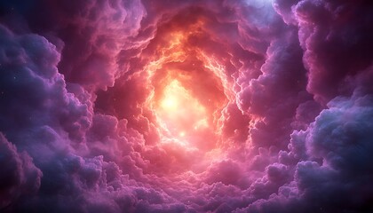 Vast, colorful clouds, vibrant light