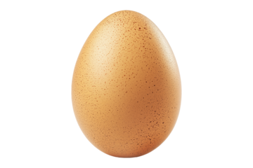 Speckled egg with natural pattern and smooth surface, isolated on white transparent background. Concept of nature, wildlife, and reproduction
