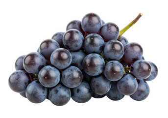 Bunch of dark grapes isolated on transparent background