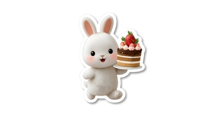 white rabbit with easter egg