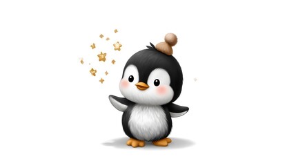 penguin on white