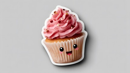 cupcake with pink icing