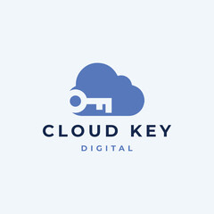 digital or cloud storage logo with key
