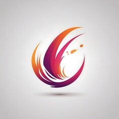 Obraz premium Colorful logo with a purple and orange swirl