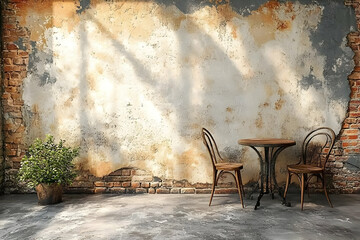 Rustic Wall Background 3D Illustration